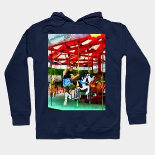 Carnival Midway - Girl Getting on Merry-Go-Round Hoodie